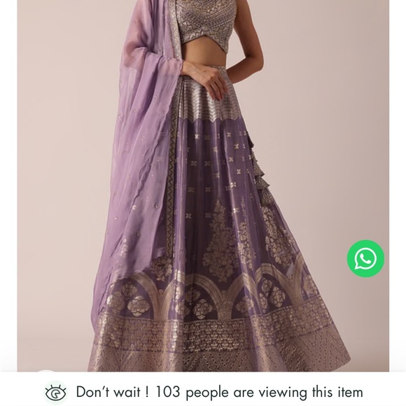 Purple brocade lehenga - Picture 3 of 17